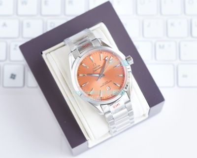 New Replica Omega Aqua Terra 150M Watch Citizen Orange Dial Steel Strap 41.5MM